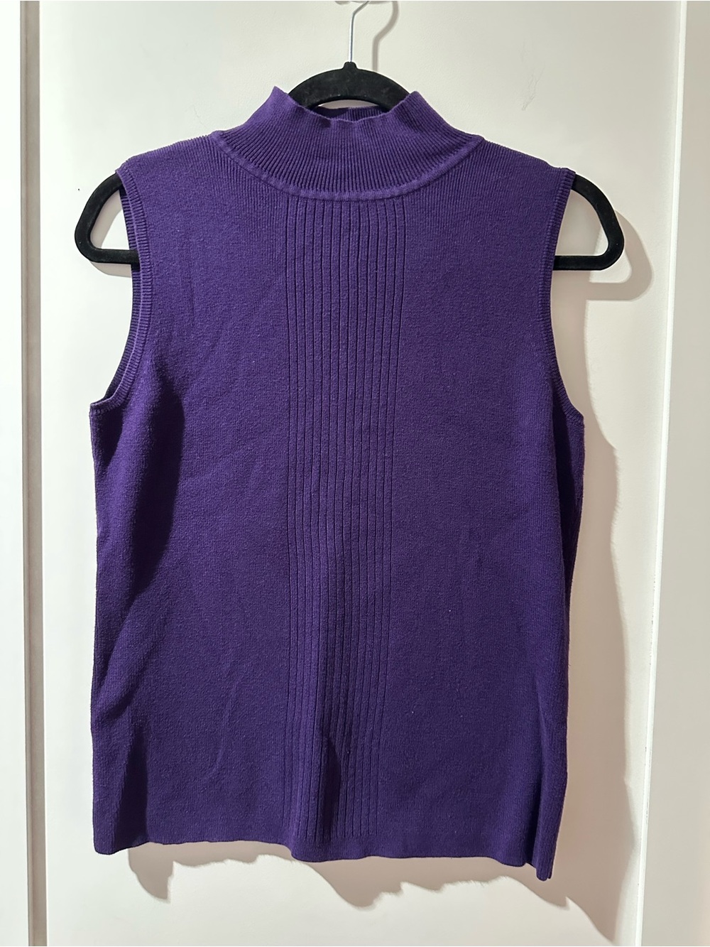 dressbarn Purple Ribbed Knit Sleeveless Top